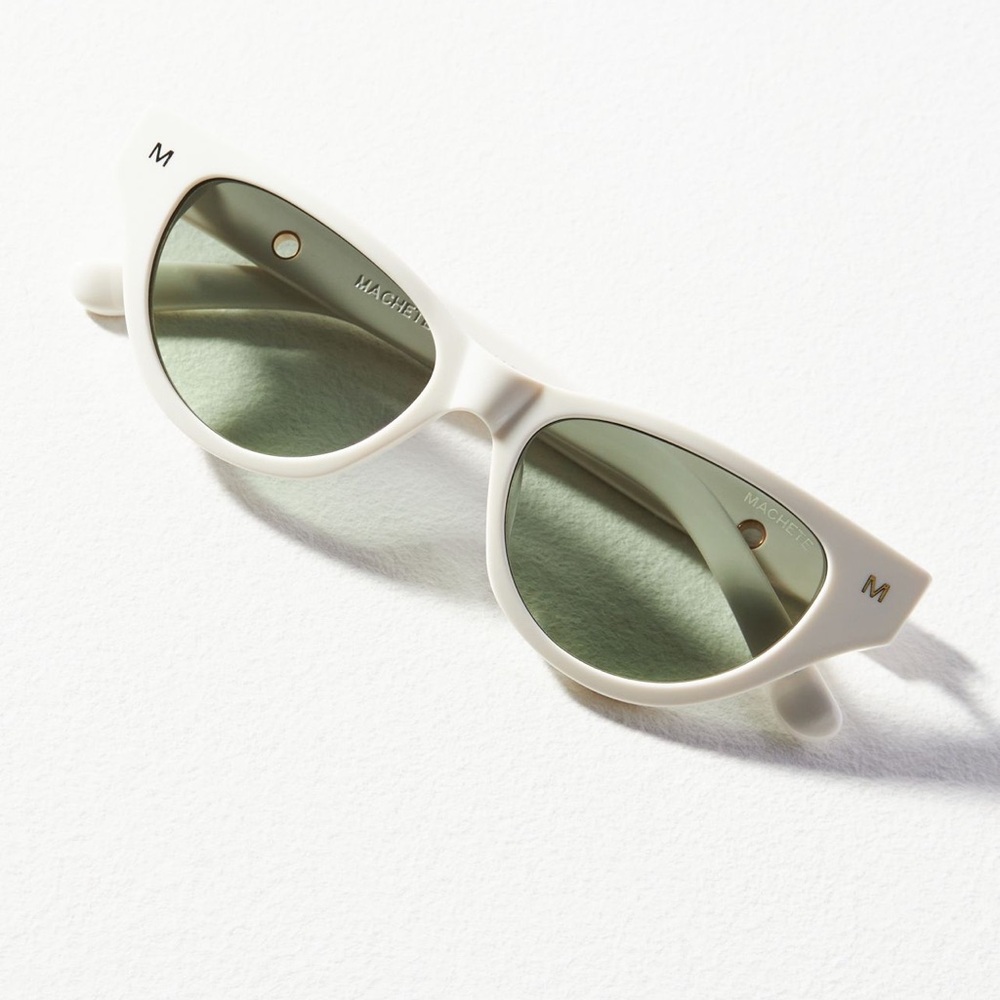 NWOT MACHETE Suzy White Cateye Sunglasses Modern Anthropologie